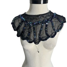 100 Silk Sequin Black Collar