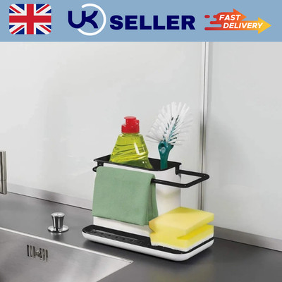 Küchenspüle Caddy Organizer mit abnehmbarer Abtropfschale & Schwammtuchhalter UK