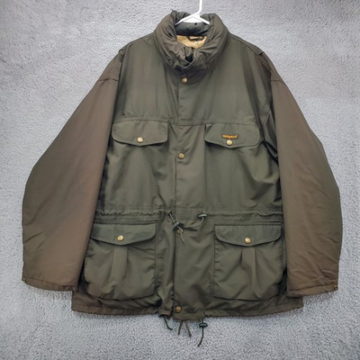 #ad Hodgman Field Jacket Mens XL Green Zip In Hood Hunting Outdoor #4010 $29.99