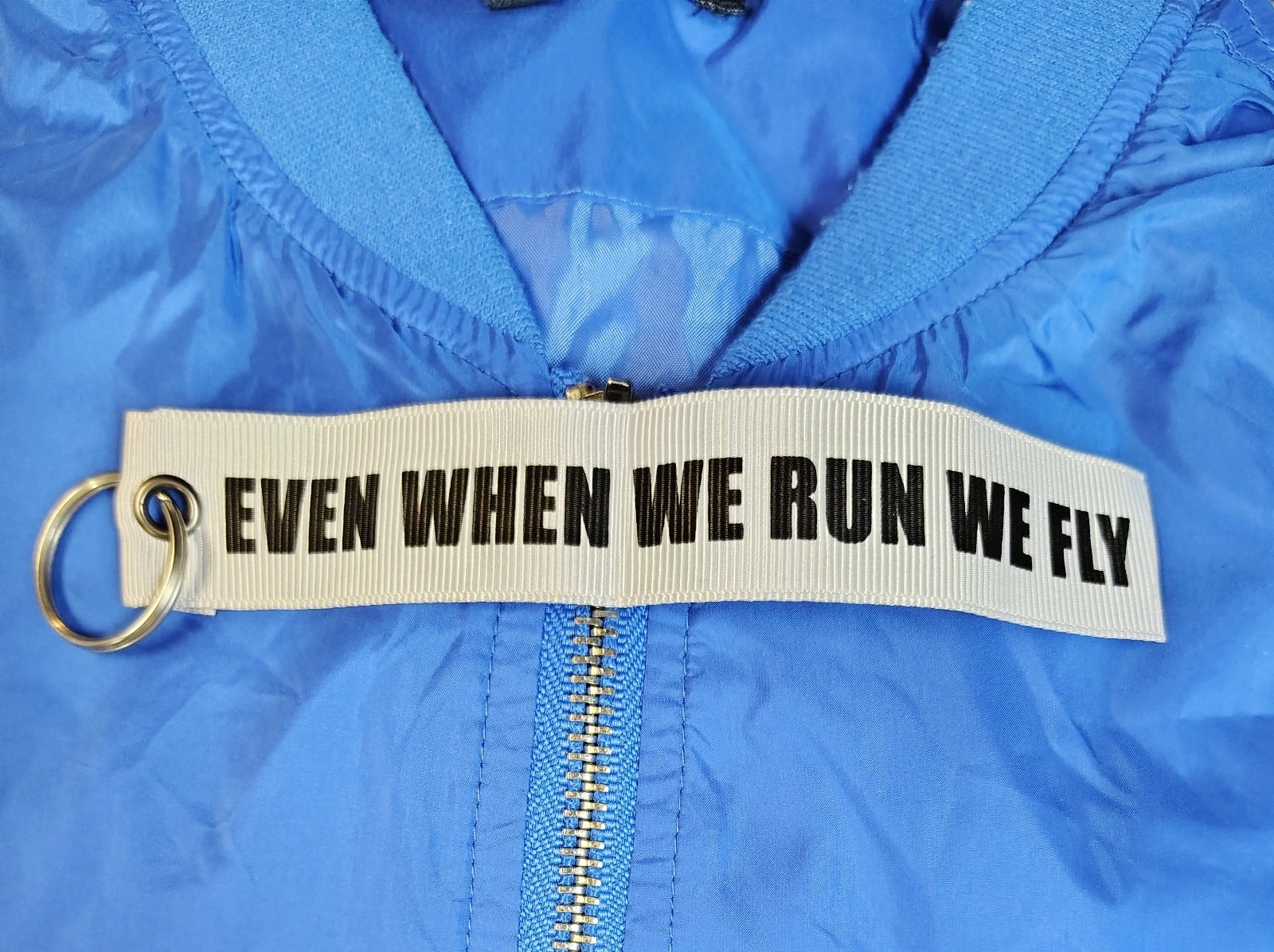 Five Four Grand AC Men’s Zip Up Bomber Flight Jacket Size M Royal Blue Air Force image 3