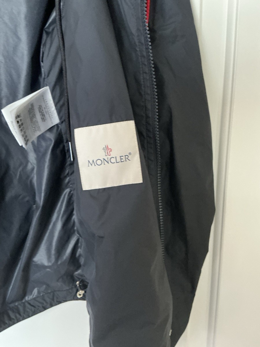 Size 4 XL - Moncler Hattab Navy Blue Logo-Appliquéd Shell Hooded