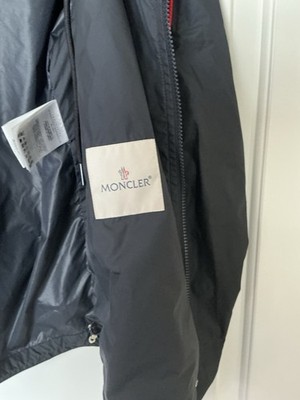 Size 4 XL - Moncler Hattab Navy Blue Logo-Appliquéd Shell Hooded