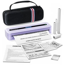 Portable Printers Wireless for Travel, M832 Bluetooth Inkless Thermal Printer...