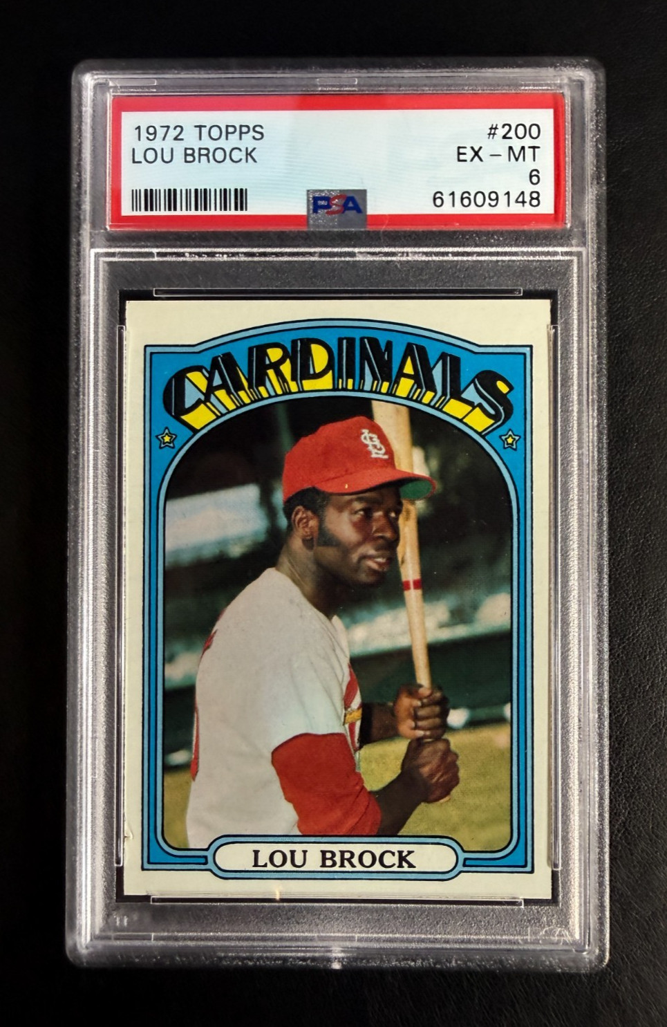 1972 Topps Baseball # 200 - Lou Brock -  PSA 6 EX-MT