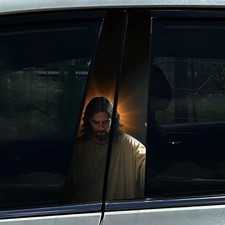 2pcs Jesu Gott Gold Shine Auto B S&auml;ulen Zentrum S&auml;ulen Abdeckung Aufkleber