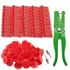 Plastic Livestock Ear Tags 001-100 for Sheep  Goats with Punch Applicator