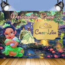 Princess Tiana Backdrop Happy Birthday Party Photo Background Banner Decor