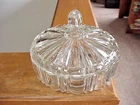 Vintage Anchor Hocking Old Cafe Crystal Clear Glass Covered Candy Dish