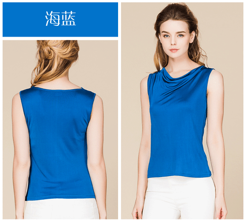 Womens Sleeveless Real Silk Tank Top Slim Fit Summer Blouse T Shirt Fashion Lady - Bild 23 von 35