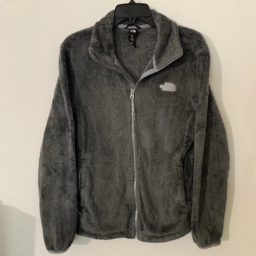 VETEMENTS The North Face Osito Giacca in Pile da Donna Grigio Med Tasche Full Zip