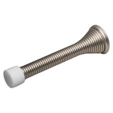 Box of 10- 3-3/4" Satin Nickel Spring Door Stops with Mounting Screw