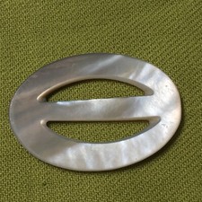 Antique mother of pearl shell MOP buckle slide 1 1/2"