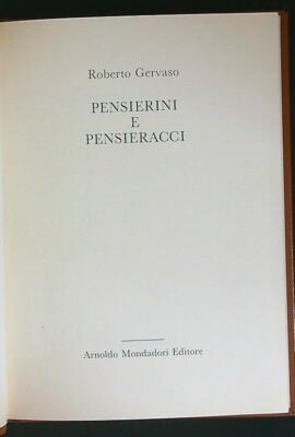PENSIERINI E PENSIERACCI GERVASO ROBERTO MONDADORI 1985 \ GEBUNDEN