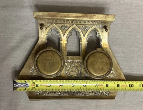 Gothic Arch Design 实心青铜双墨水瓶标记 ges。 棕褐色 - 第 11 张/共 13 张