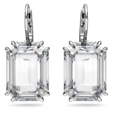 Swarovski Millenia Drop Earrings Octagon Cut, White, Rhodium Plated 5636569