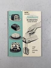 Vintage 1960 Sunbeam Deluxe Mixmaster Hand Mixer Recipe Instruction Book 35 Page