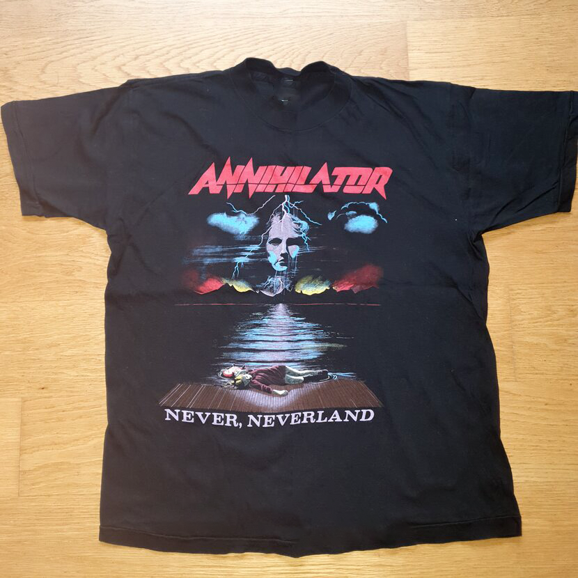 ANNIHILATOR NEVER NEVERLAND Tシャツ XL Annihilator Band Never Neverland Album Tour Unisex T-Shirt Cotton