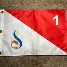 STREAMSONG RED PGA TOUR PIN FLAG W GROMMETS FREE SHIP AUTOGRAPHS