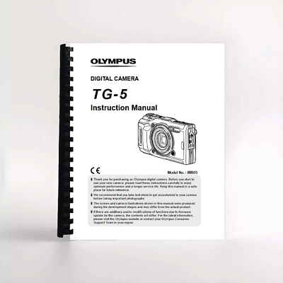 OLYMPUS Tough TG-5 ブラック本体と説明書 Olympus TG-5 Instruction Manual | eBay