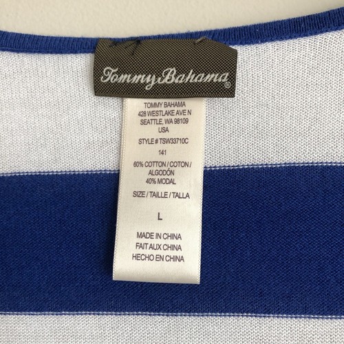 Tommy Bahama Sz L Cotton Modal Striped Tunic Sweater Beach - Picture 5 of 11