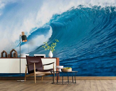 3D Wave Ocean Self-adhesive Removable Wallpaper Murals Wall Sticker FC
