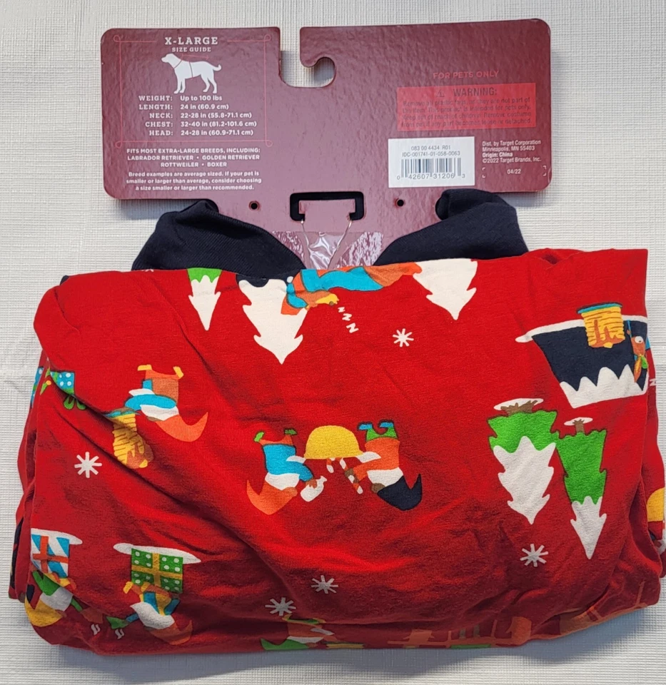 Pijama Wondershop Pet Holiday Gnomes família combinando cachorro/gato tamanhos XL/L/M/S/XS - Imagem 4 de 4