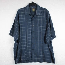 Scott Barber Mens Casual Button Shirt Size XL Checkered Blue