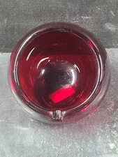 Vintage Viking Glass Atomic Orb Eyeball Ashtray Ruby Red 996 Cigar & Cig 4” MCM