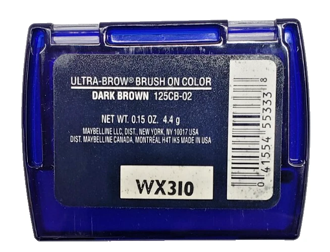 NEW UNCARDED Maybelline Ultra Brow Brush-On Color-125CB-02 DARK BROWN - Image 2 of 2
