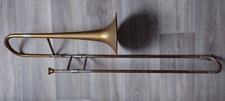 Schöne antike Posaune + Mundstück ca. 1910-1920, gestempelt Schellenberg Trier