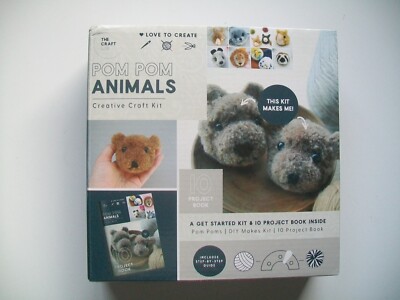 Craft Lab Love To Create 2 Bommelbär Tiere + 10 Projektbuch - kostenloser Versand