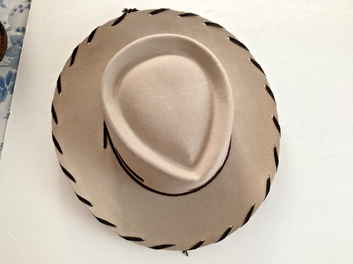 Vintage EDDY BROS Wool Felt Cowboy Hat Child Sz L Tan Brown Detail/Cording - Picture 5 of 6