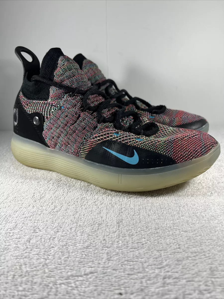 Nike Mens Zoom KD 11 Black Rainbow Kevin Durant A02604 001 Size 8.5 Multi Color