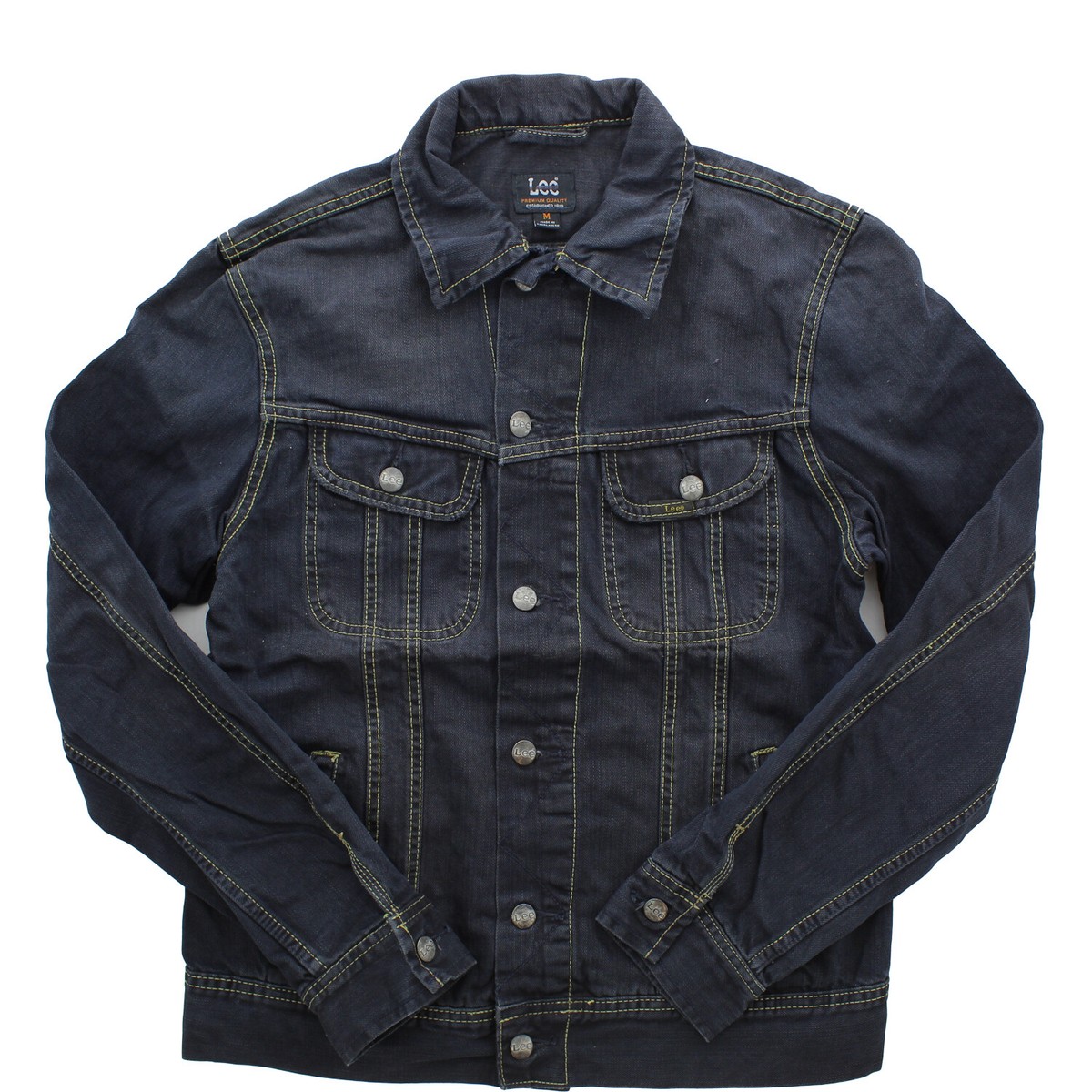 Lee Trucker Jean Jacket Men's Classic Cotton Denim Coat, 4 Pocket