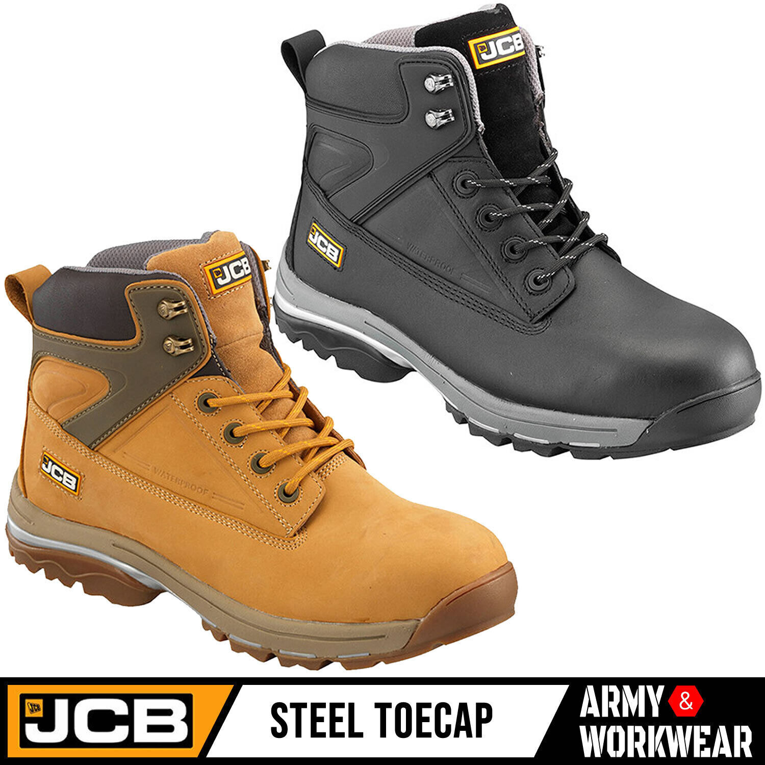 JCB Botas de Trabajo Hombre Fast Track Cuero Seguridad Agua Puntera Acero
