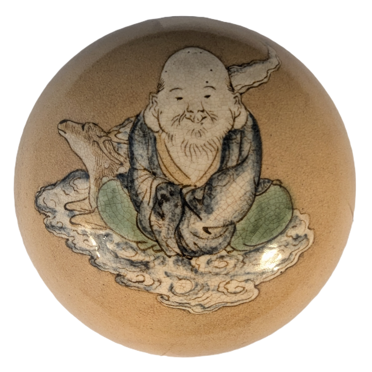 Antique Japanese Satsuma Lidded Box Signed Tanzan Yoshitaro 丹山