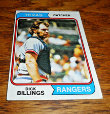 ⚾⚾ RARE Error BLANK BACK 1974 Topps #466 DICK BILLINGS TEXAS RANGERS CATCHER⚾⚾