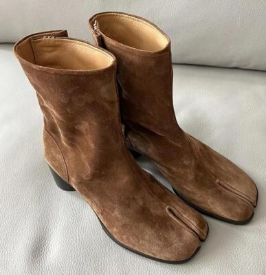 Womens Tabi Split Toe Ankle Boots Leather Fall Winter Block Heels Shoes Party