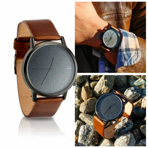 Stainless Steel Case Wood Band Wristwatches