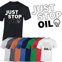 Just Stop Oil Anti Environment Mens Protest Save Earth Climate Green T-Shirt