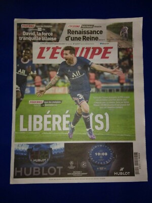PSG / MESSI / JOURNAL L'EQUIPE 29 SEPTEMBER 2021 / ''LBERES''