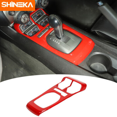 Car Gear Shift Panel Decor Cover Trim Frame For Chevrolet Camaro 2010-2015 Red