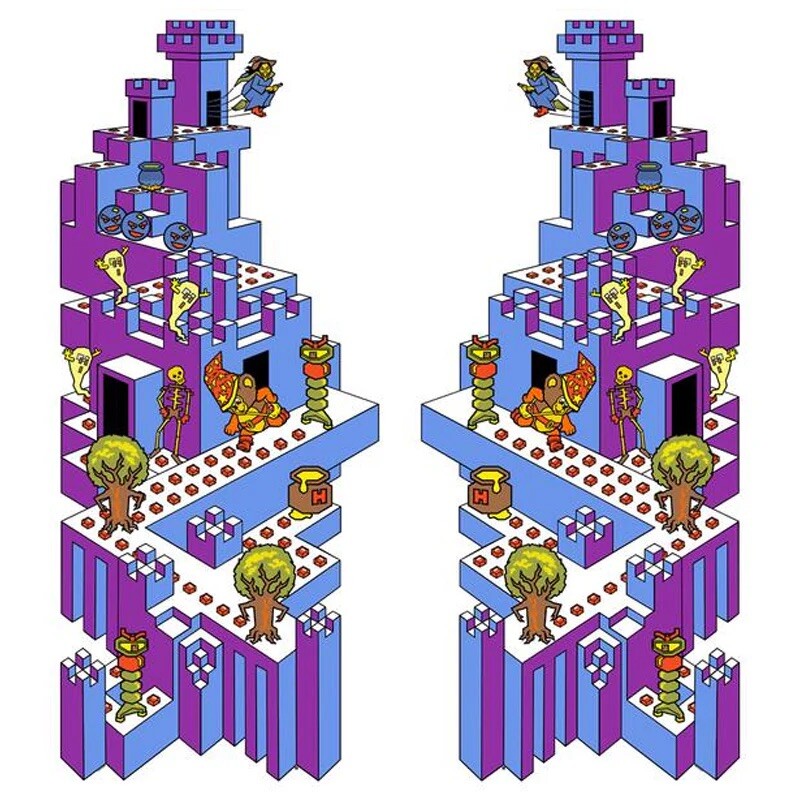 Crystal Castles Arcade Side Art 2 Piece Set Laminated High Quality