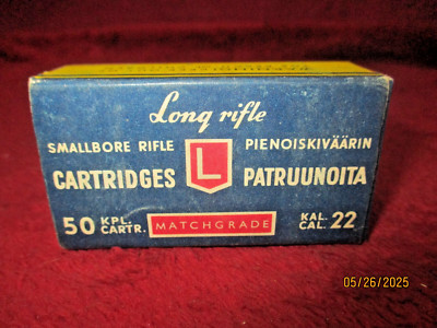 Vintage Lapua Cartridge Co. FINLAND, 22 LR Kal. , Ammo Box, (EMPTY)