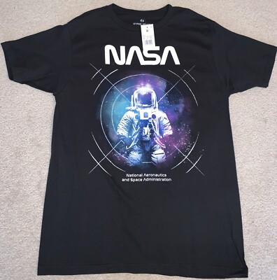 C-Life Group NASA Shirt New with tags Black Color Astronaut 100% Cotton Size Med