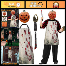 Halloween Butcher Costume Set - 4 Pcs Cosplay Outfit for Parties Events