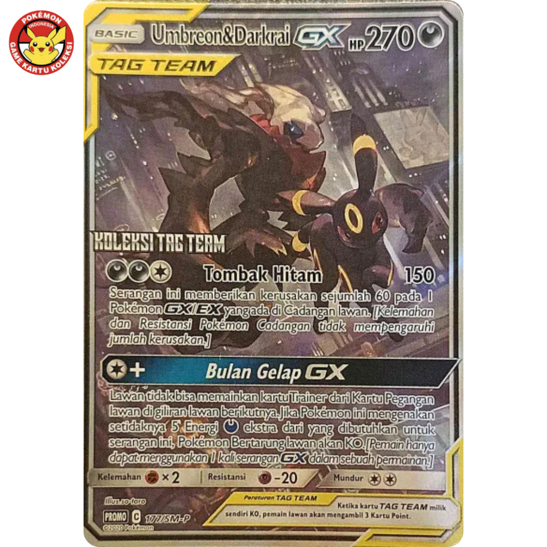 Umbreon Darkrai GX Promo 177/SM-P Tag Team Pokemon Indonesia | eBay