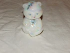 Fenton Opalescent Glass White Bear Figurine hand painted and signed Dafnderson