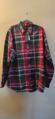 NEW POLO RALPH LAUREN MEN'S CLASSIC FIT BUTTON DOWN PLAIDS SHIRT SIZE 2LT