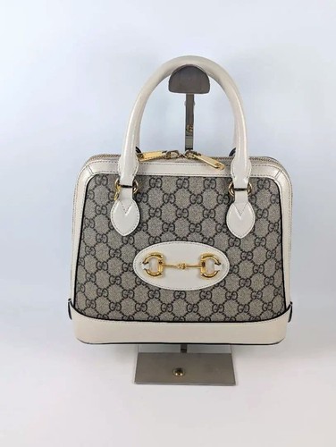 Gucci GG Pattern Handbag Gray White Women's Pre-owned From Japan